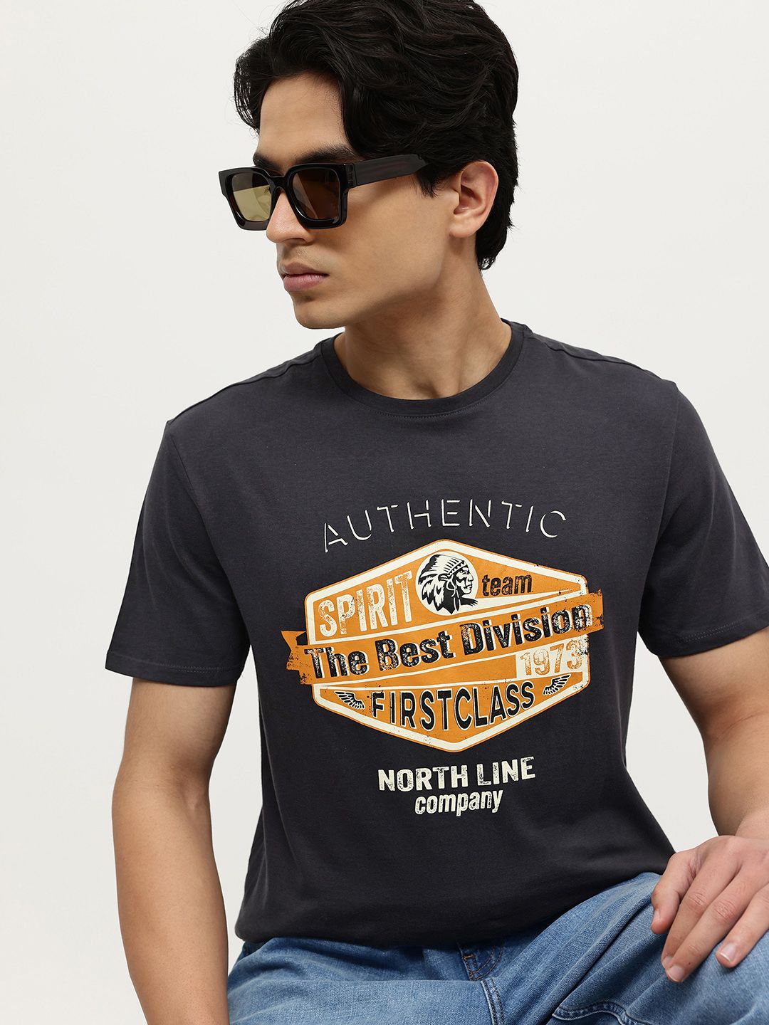 KIABI Typography Printed Pure Cotton T-shirt-image-43