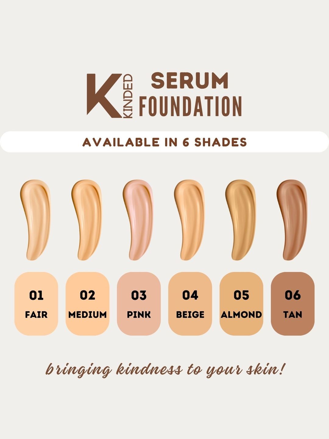 KINDED Dewy Finish Serum Foundation With Avocado Oil - 30 ml -Fair 01-picture-37