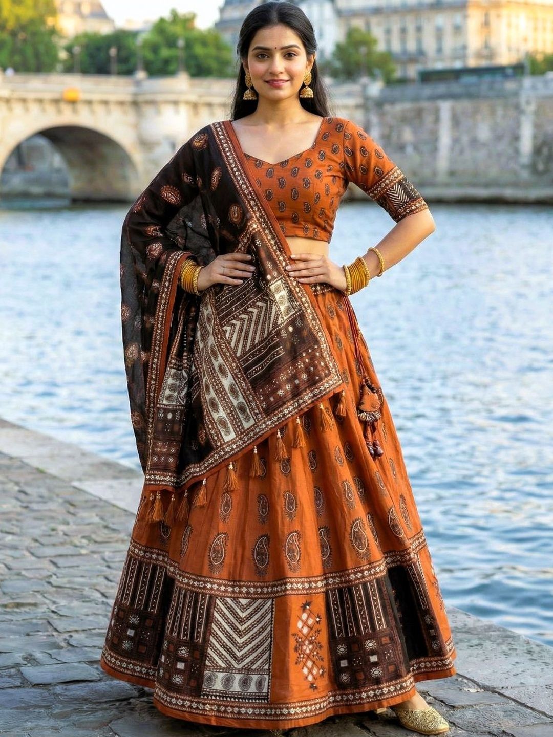 Kaizen TEXO FAB Printed Ready to Wear Lehenga & Blouse With Dupatta-picture-22