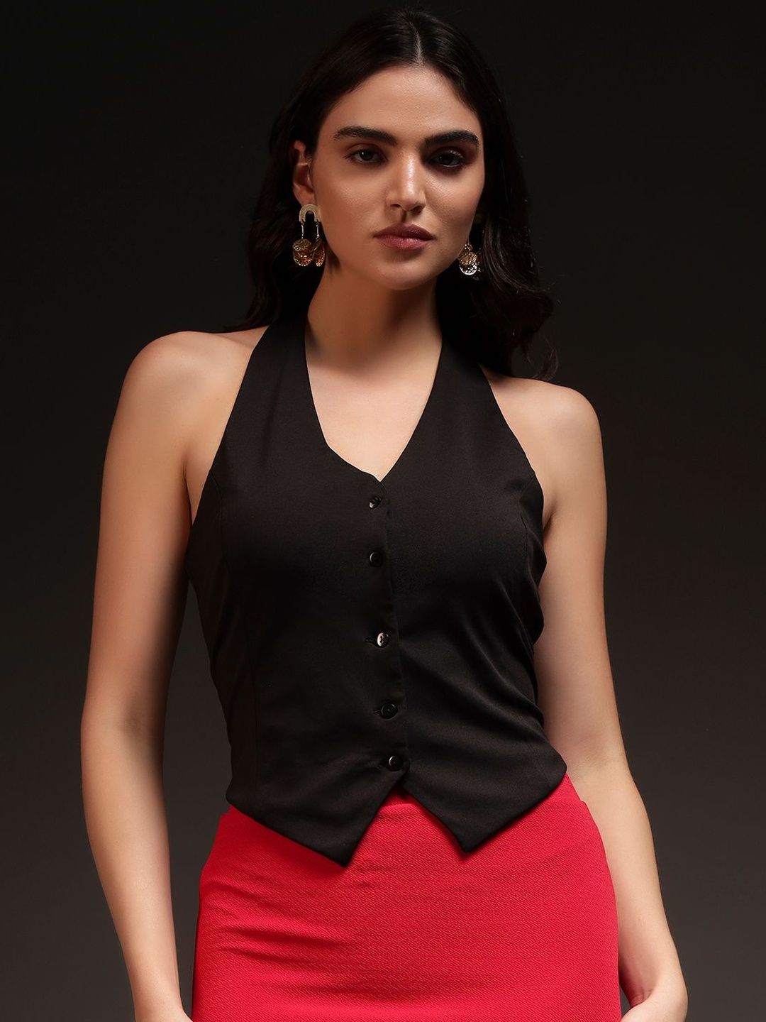Trend Arrest V-Neck Woven Casual Waistcoat-picture-37