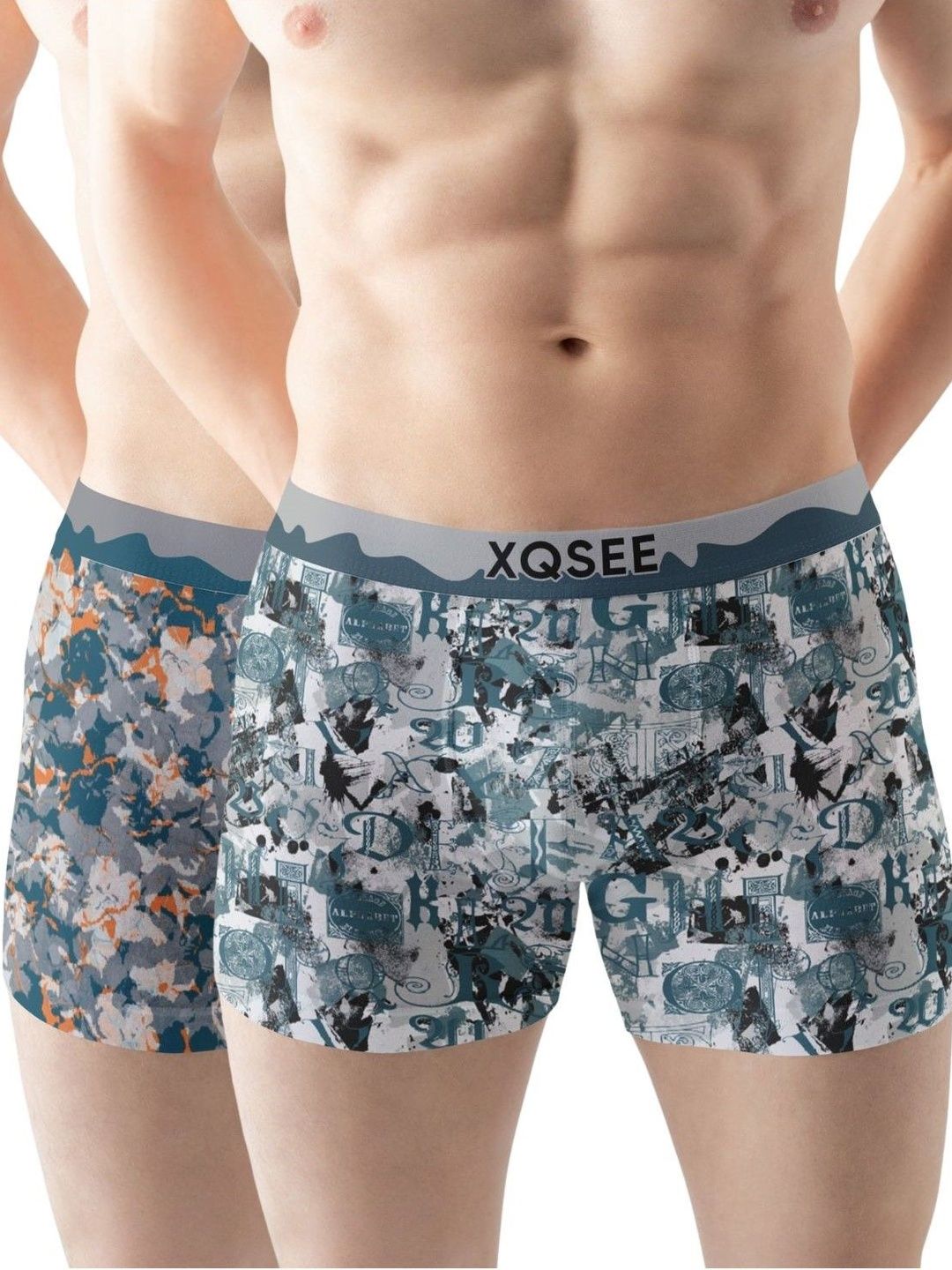 XQSEE Pack Of 2 Printed Mid-Rise Short Trunk-picture-41