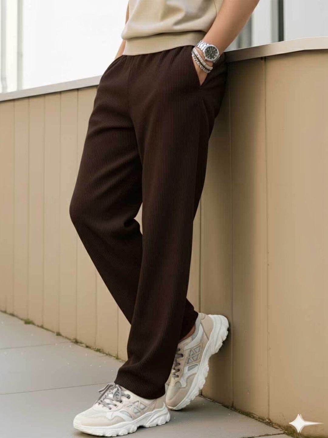 Urban Buccachi Men Textured Trousers-picture-32