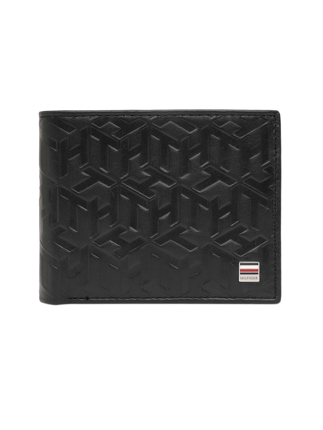 Tommy Hilfiger Men Geometric Textured Leather Two Fold Wallet-image-43
