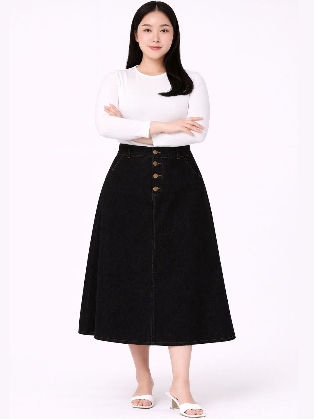 Tripursundari Fashion A-Line Curved Maxi Skirts-picture-21