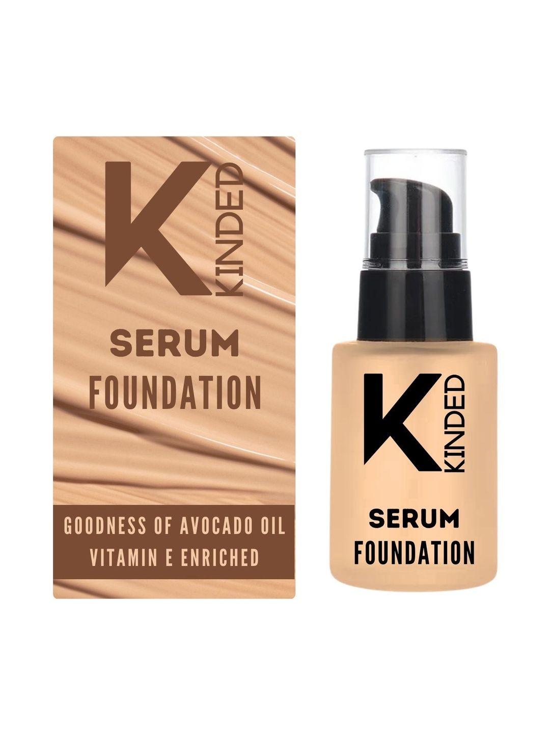 KINDED Dewy Finish Serum Foundation With Avocado Oil - 30 ml -Beige - 04-picture-45