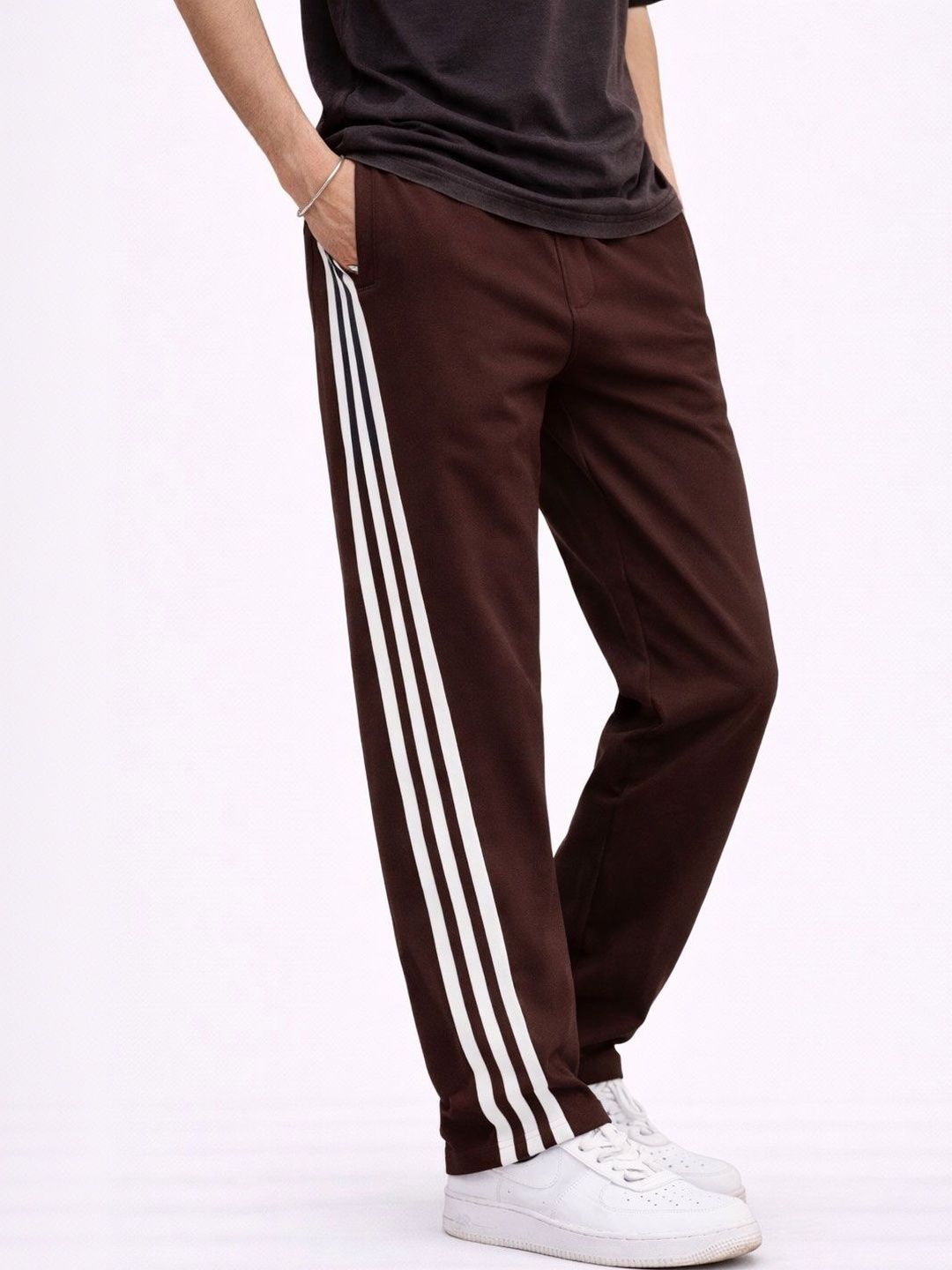 MaverIQ Men Striped Trousers-image-2