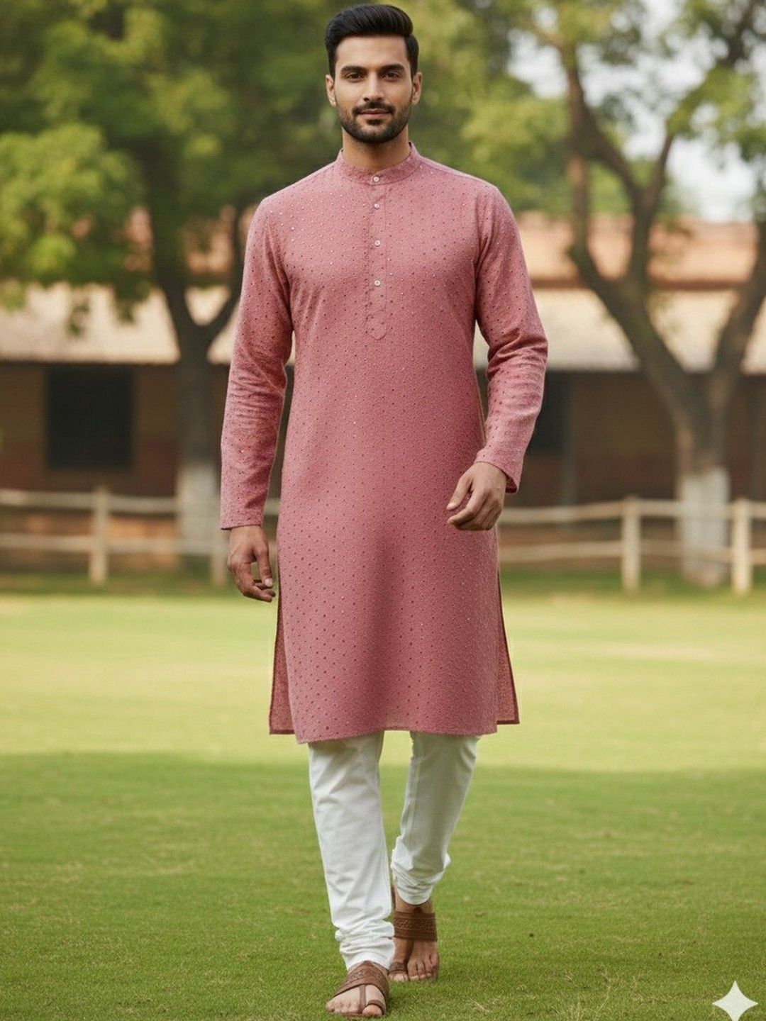 JANOI Men Ethnic Motifs Chikankari Kurta-picture-39