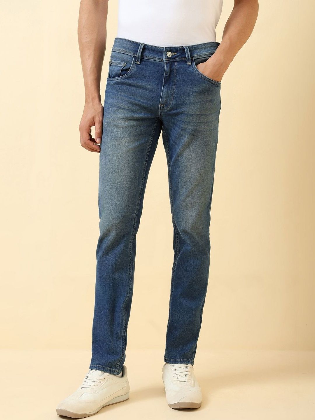 Allen Solly Men Skinny Fit Mid-Rise Light Fade Jeans-picture-31