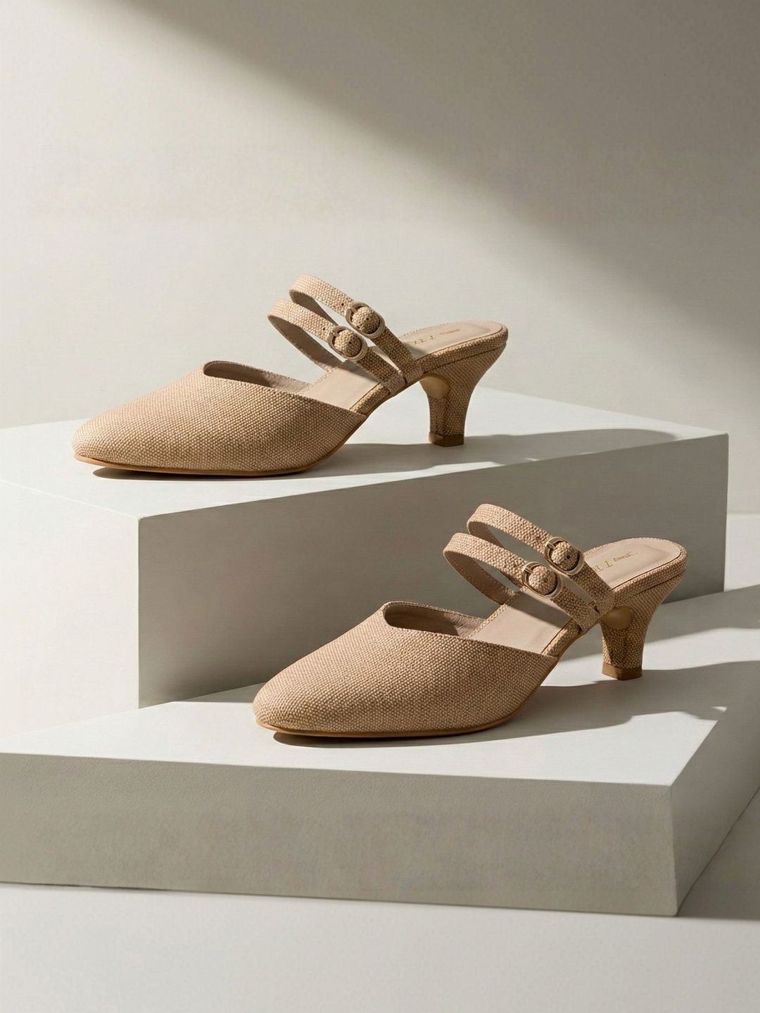 TRASE Textured Block Mules with Buckles-picture-53