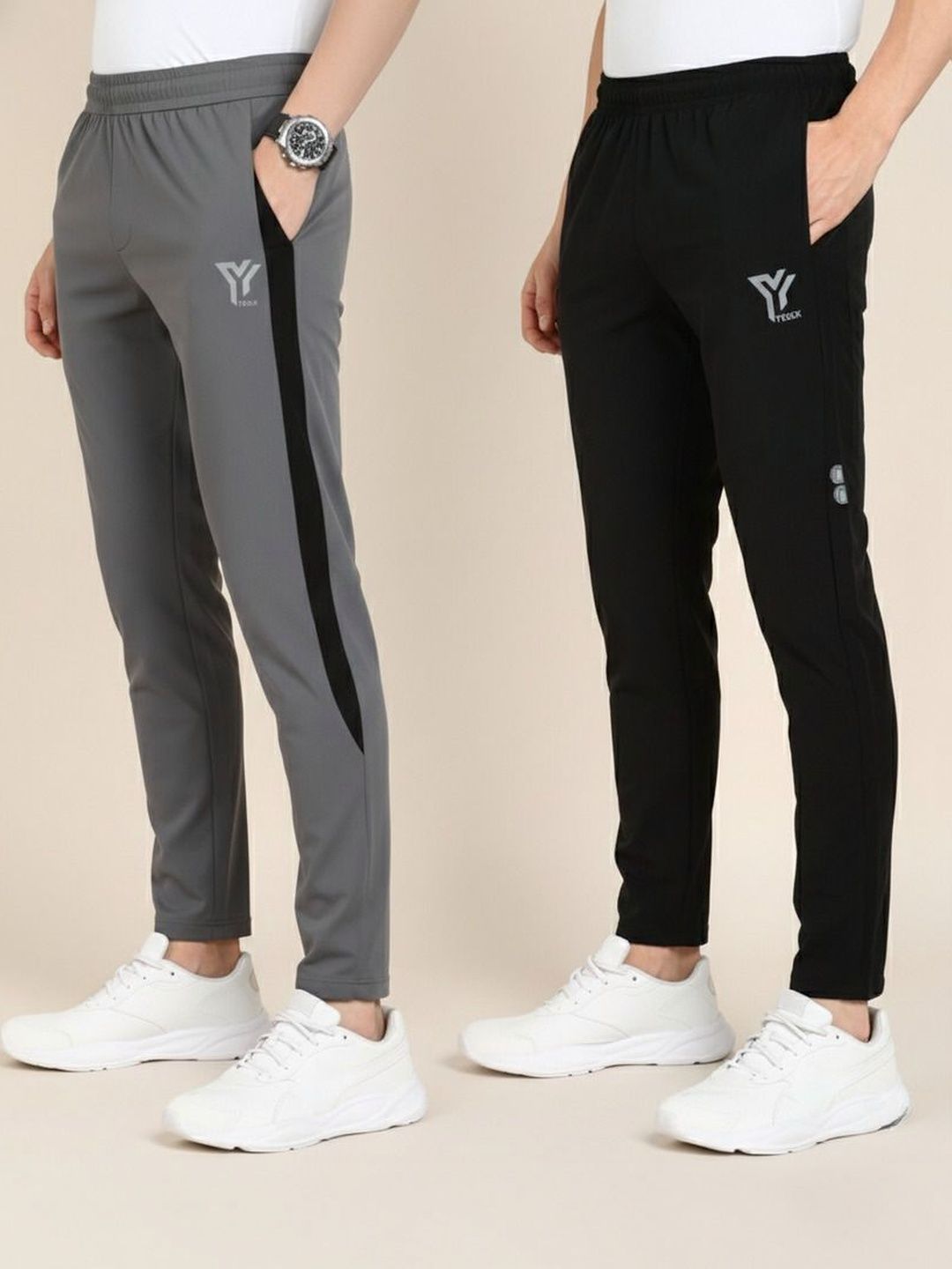 YUNEK Men Pack Of 2 Mid-Rise Track Pants-picture-37