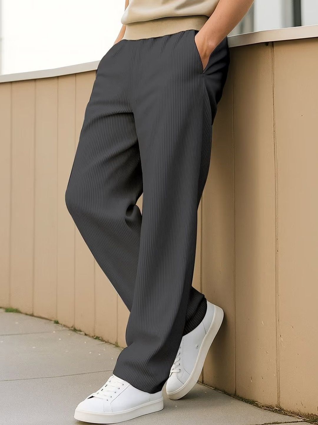 Urban Buccachi Men Textured Trousers-picture-41