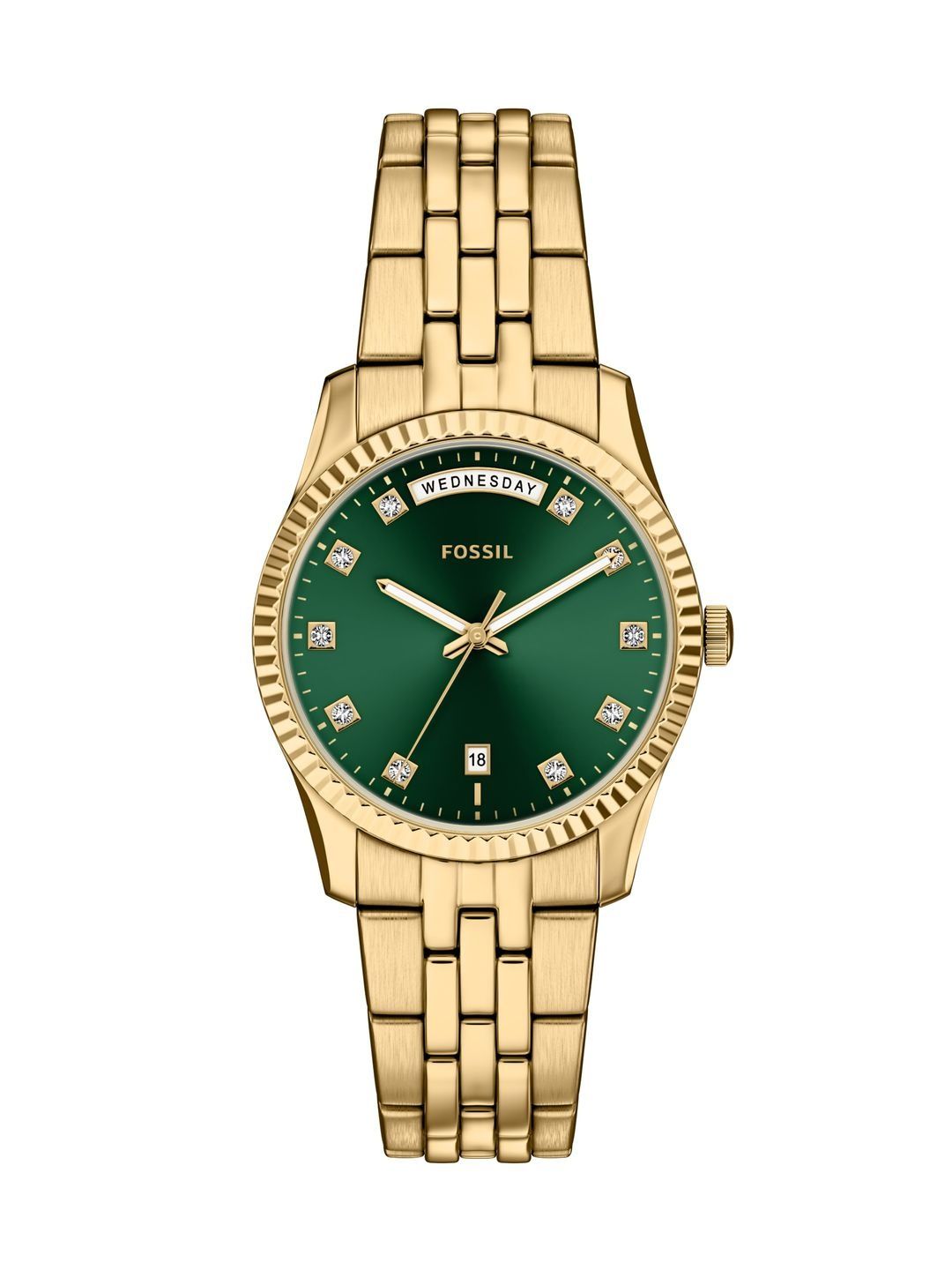 Fossil Women Embellished Dial & Stainless Steel Bracelet Style Straps Analogue Watch ES5460-picture-4