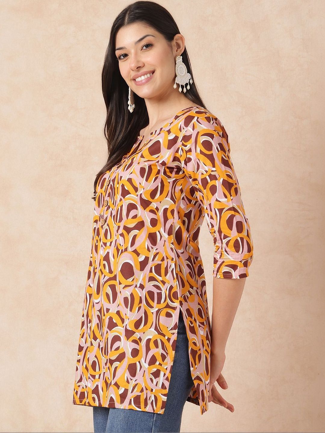 Sangria FUZN Print Cotton Top-image-9