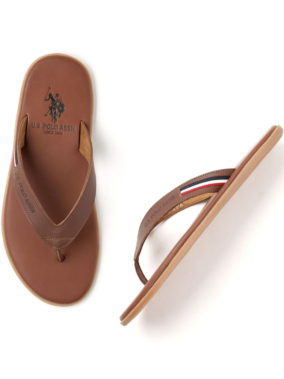 U.S. Polo Assn. Men Striped Thong Flip-Flops-image-39