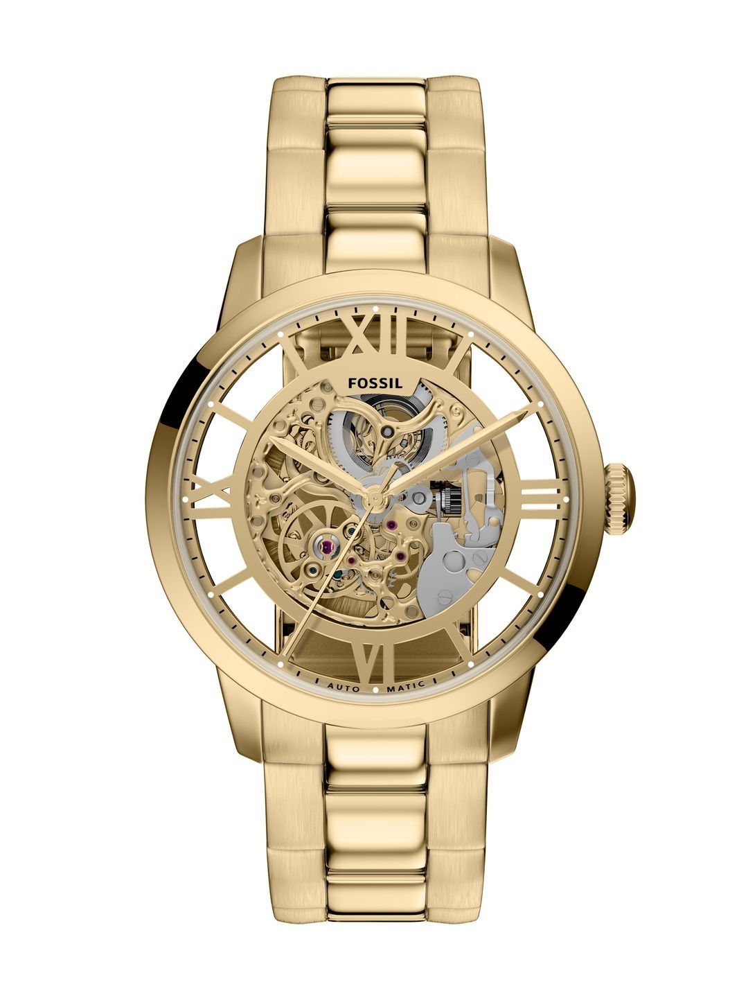 Fossil Skeleton Stainless Steel Style Straps Analogue Automatic Motion Powered Watch-picture-55