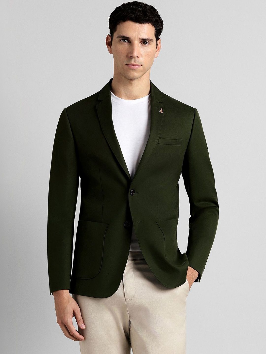 SIMON CARTER LONDON Notched Lapel Single-Breasted Slim Fit Blazers-picture-40