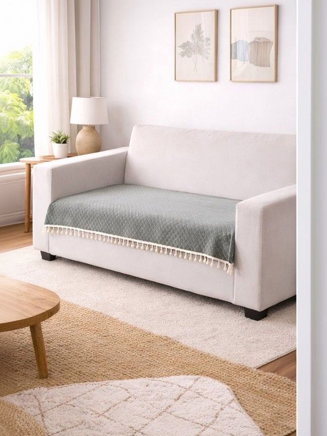 Aura Grey & Grey Printed 1 Piece Sofa Cover-picture-17