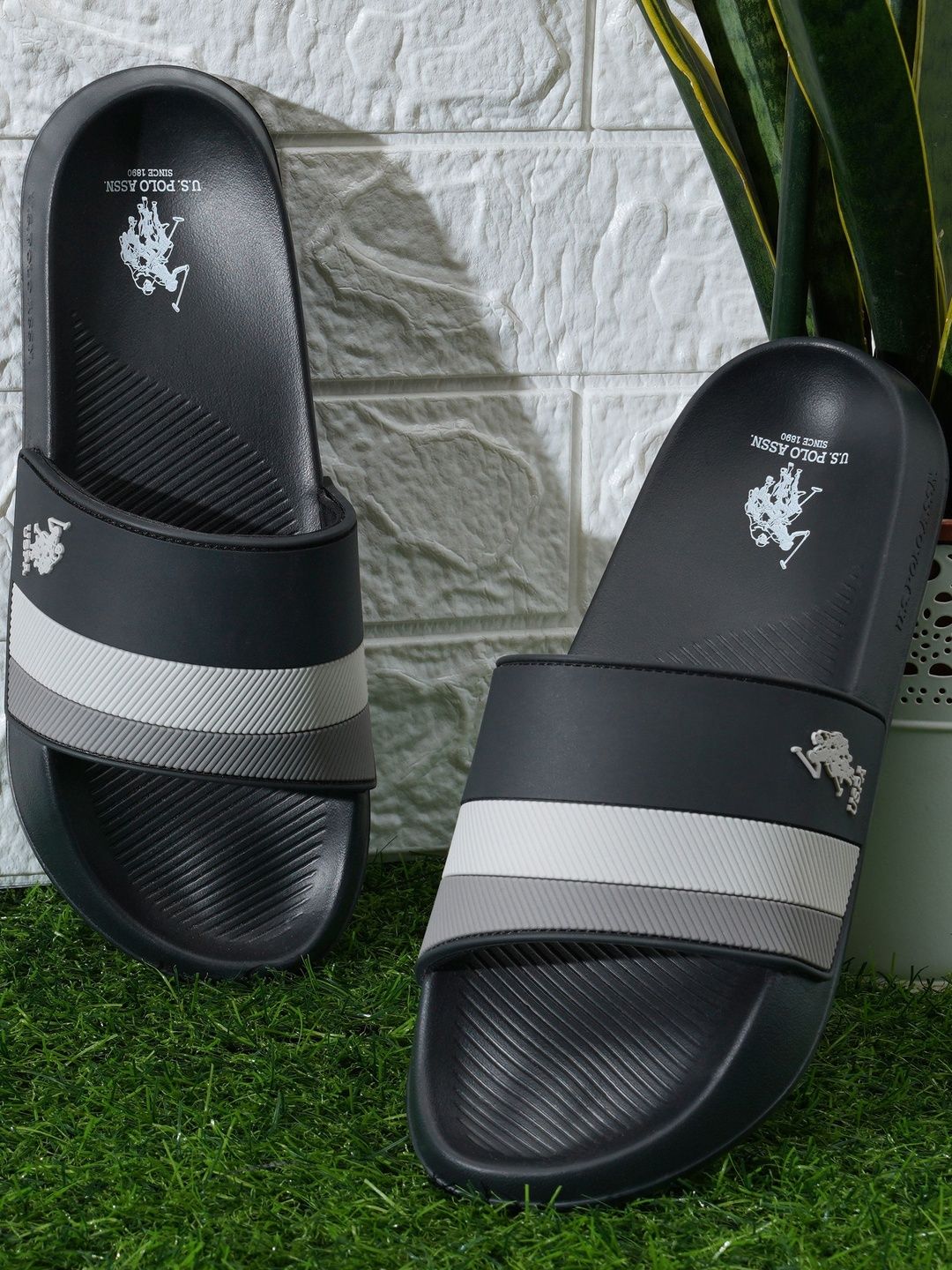 U.S. Polo Assn. Men Colourblocked Sliders-picture-37