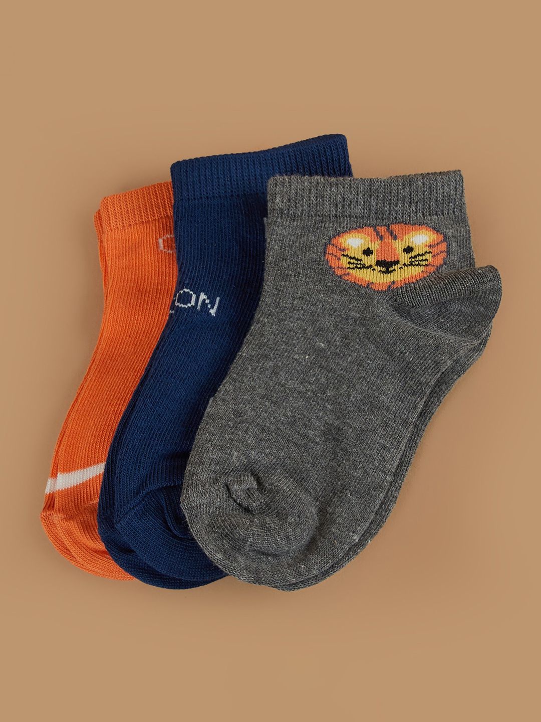 Fame Forever by Lifestyle Boys Pack Of 3 Patterned Cotton Ankle Length Socks-picture-25