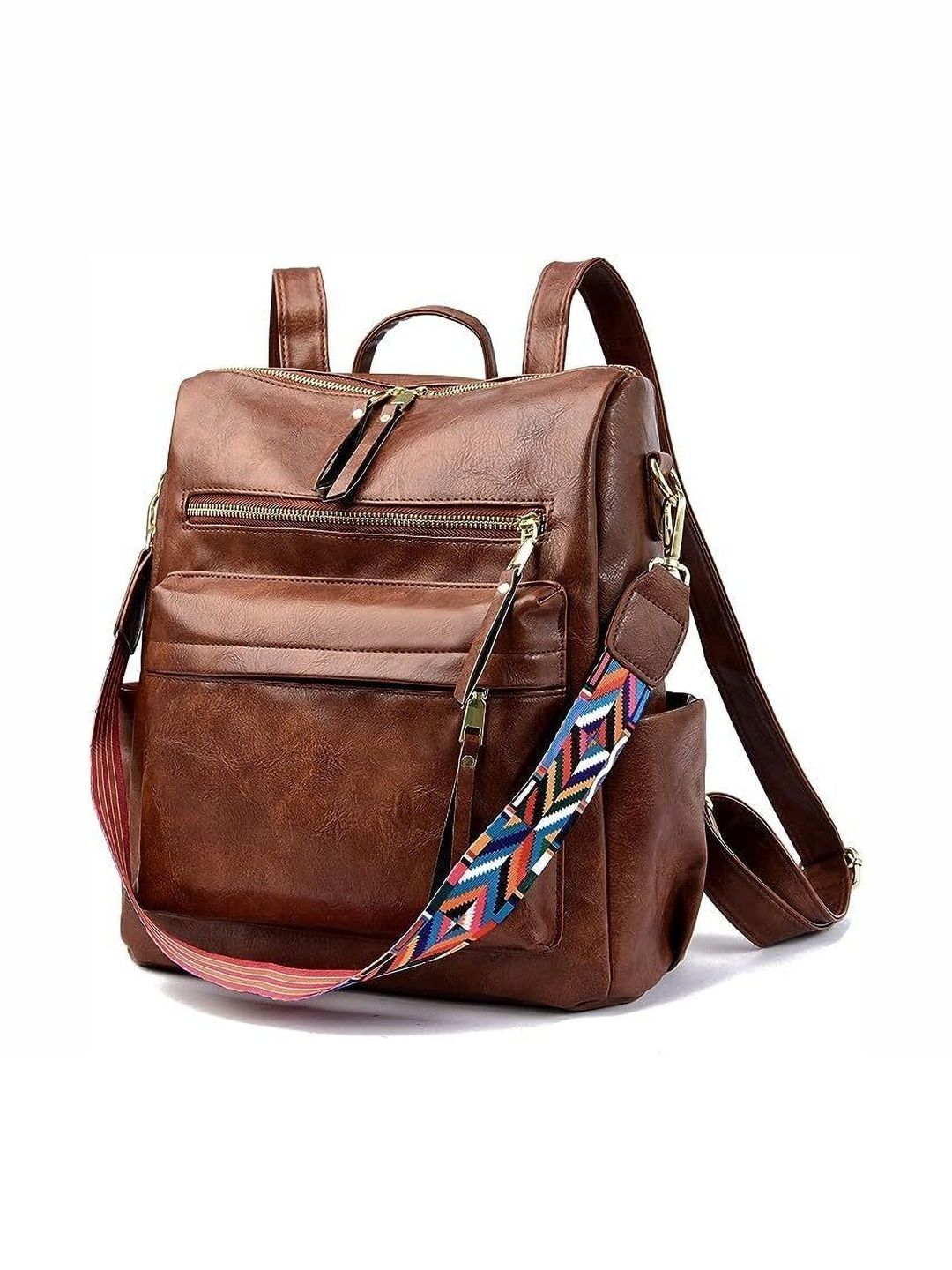 bohobuzz Women Geometric Contrast Detail Backpack-picture-24