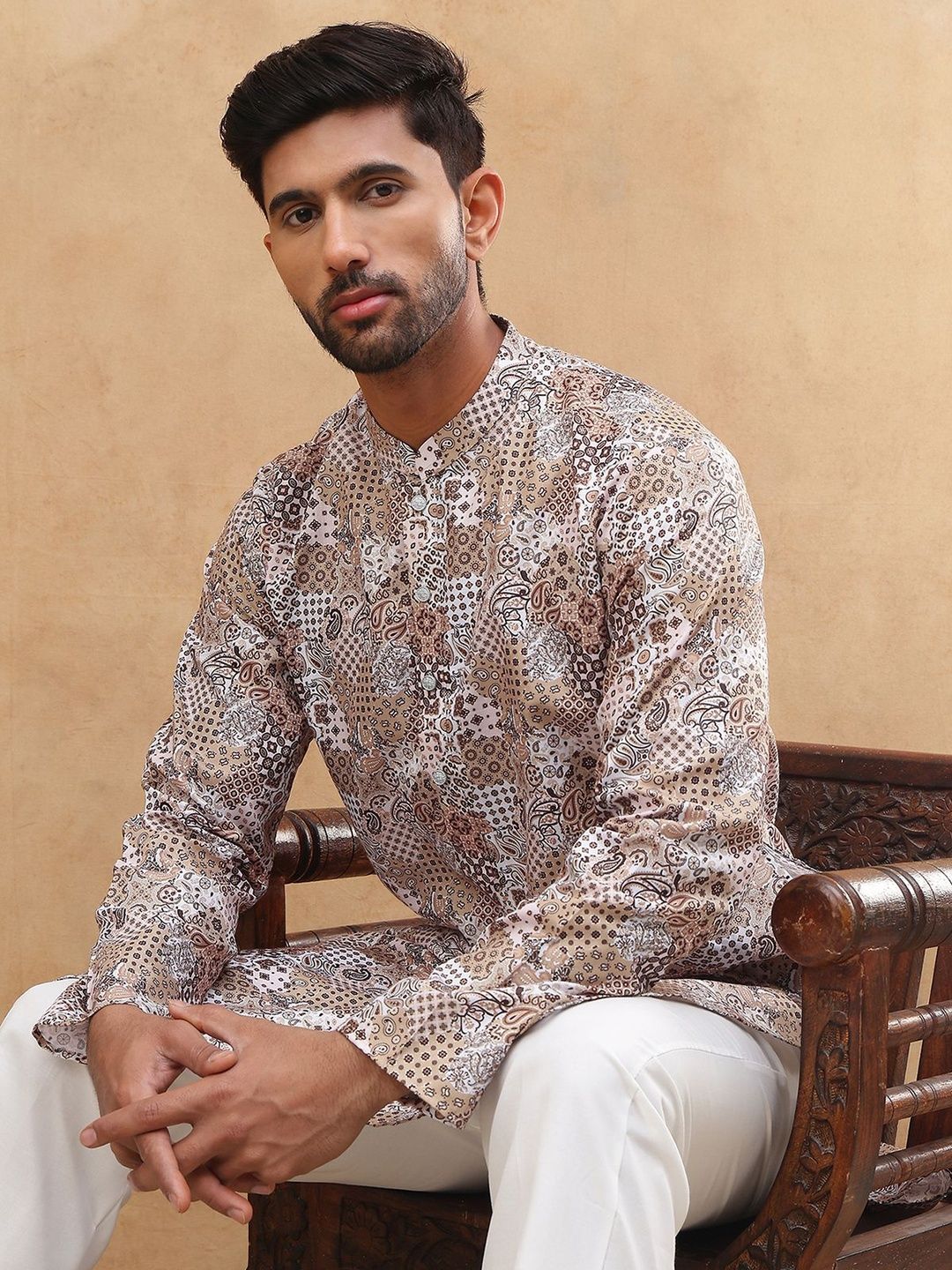 Anouk Rustic Men Ethnic Motifs Printed Regular Kurta with Pyjamas-picture-14