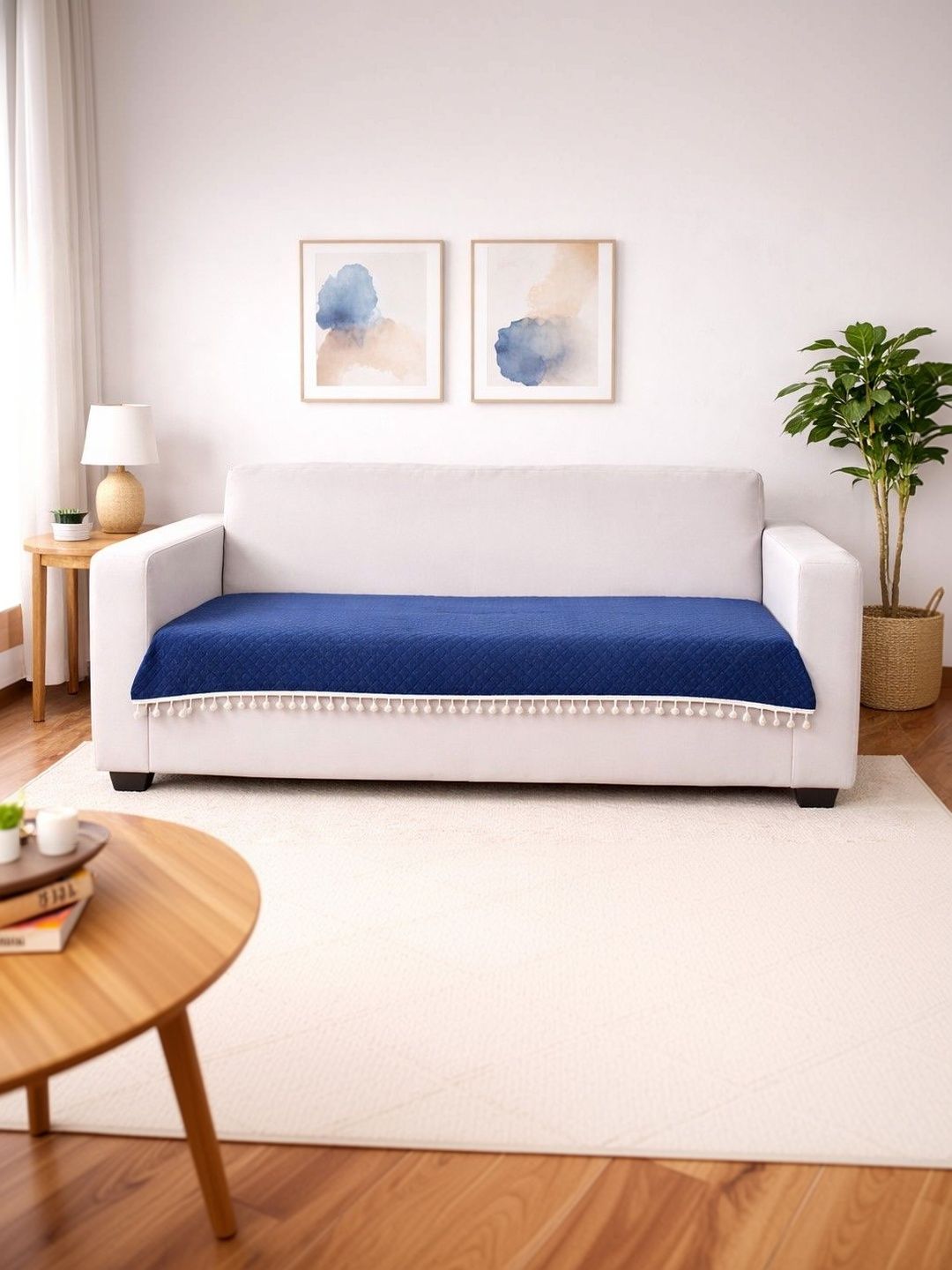 Bajo's Blue & Navy Blue 1 Piece Sofa Cover-image-45