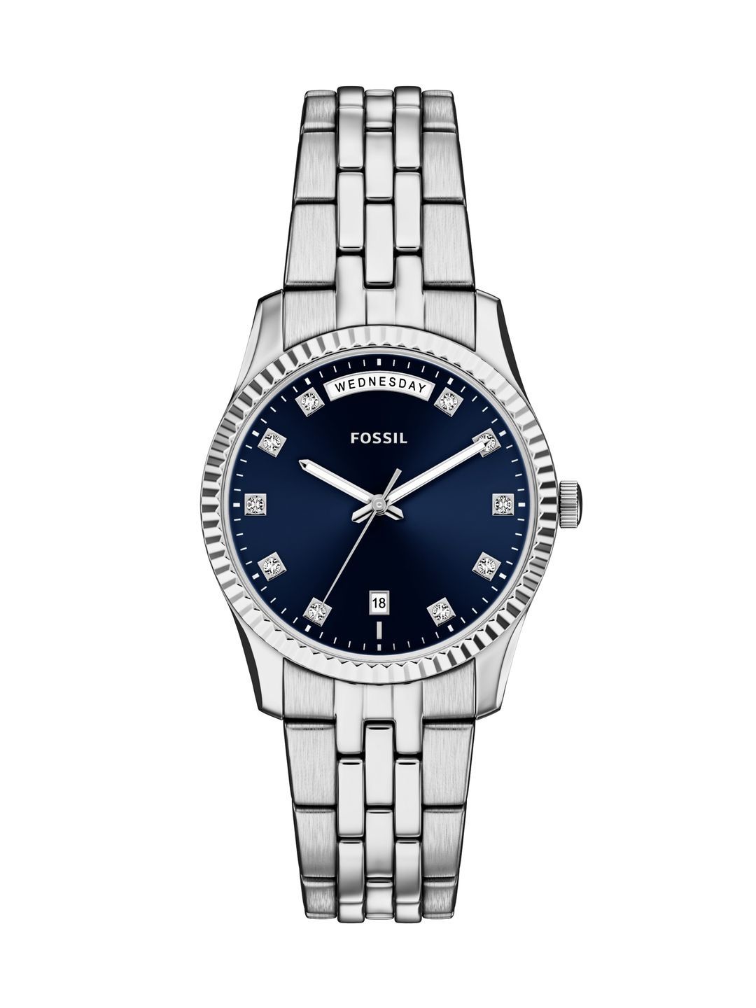 Fossil Women Embellished Dial & Stainless Steel Bracelet Style Straps Analogue Watch ES5457-picture-18