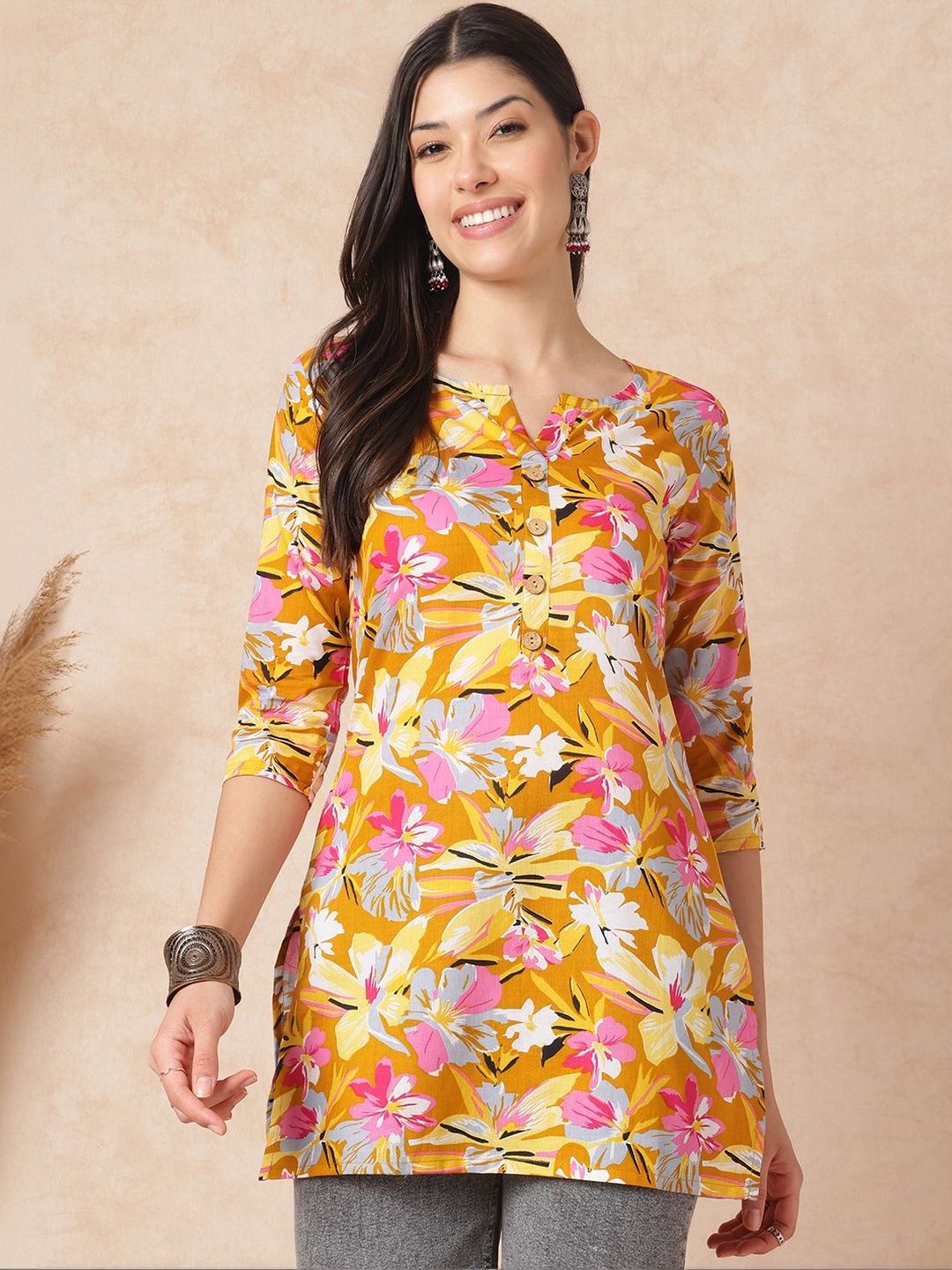 Sangria FUZN Floral Print Cotton Top-picture-29