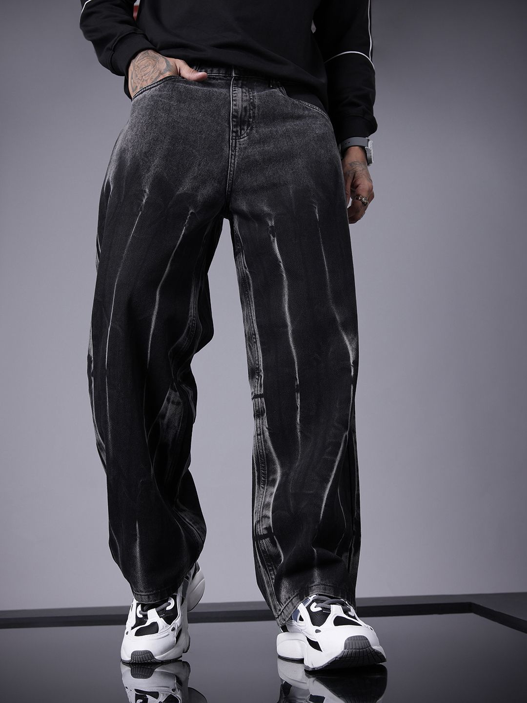 SOKO STREET Men Pure Cotton Relaxed Fit Heavy Fade Jeans-picture-50