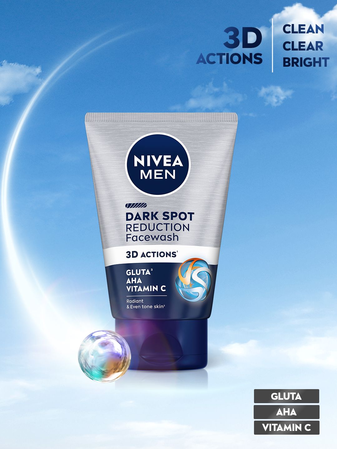 Nivea Men Dark Spot Reduction Face Wash with 10X Whitening Effect - 100 g