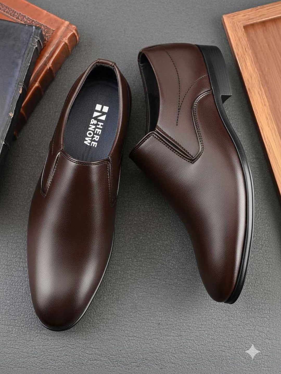 HERE&NOW Round Toe Slip-On Formal Shoes-picture-16