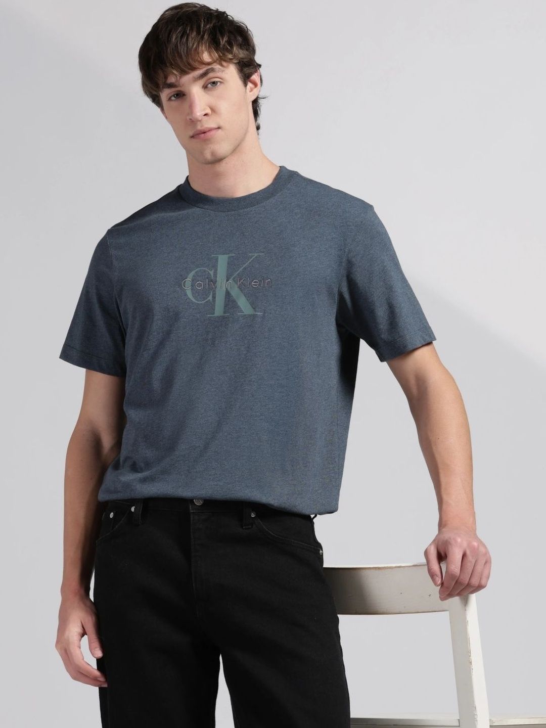 Calvin Klein Jeans Men Brand Logo Printed T-shirt