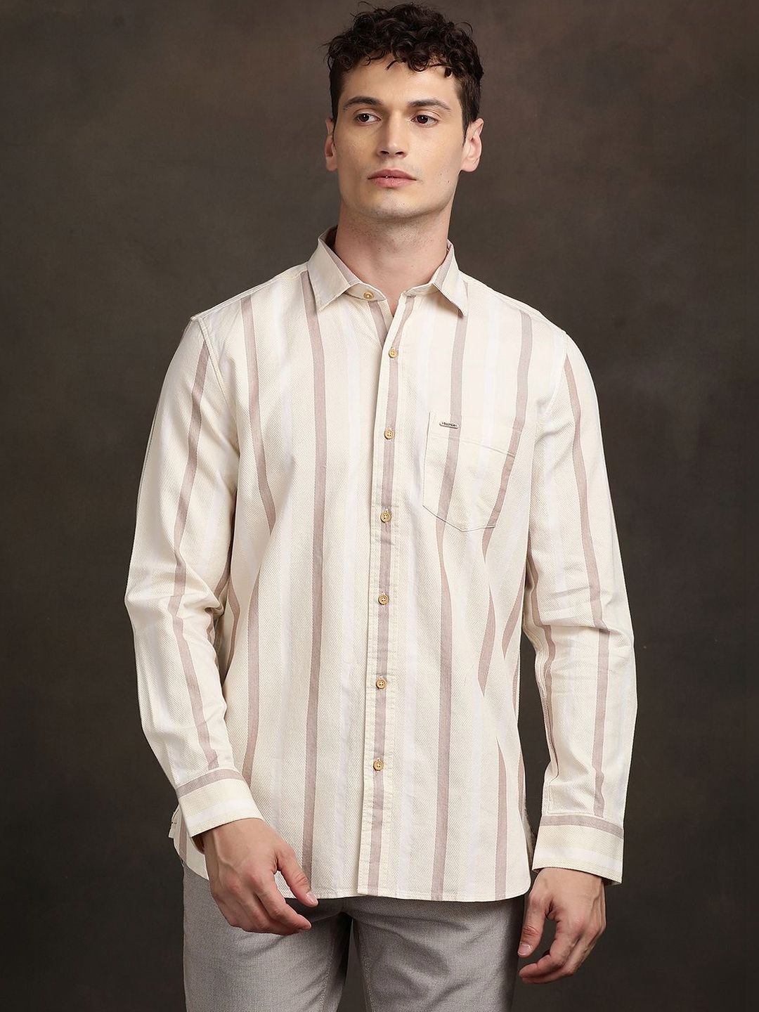Turtle Men Relaxed Slim Fit Striped Casual Shirt-picture-30