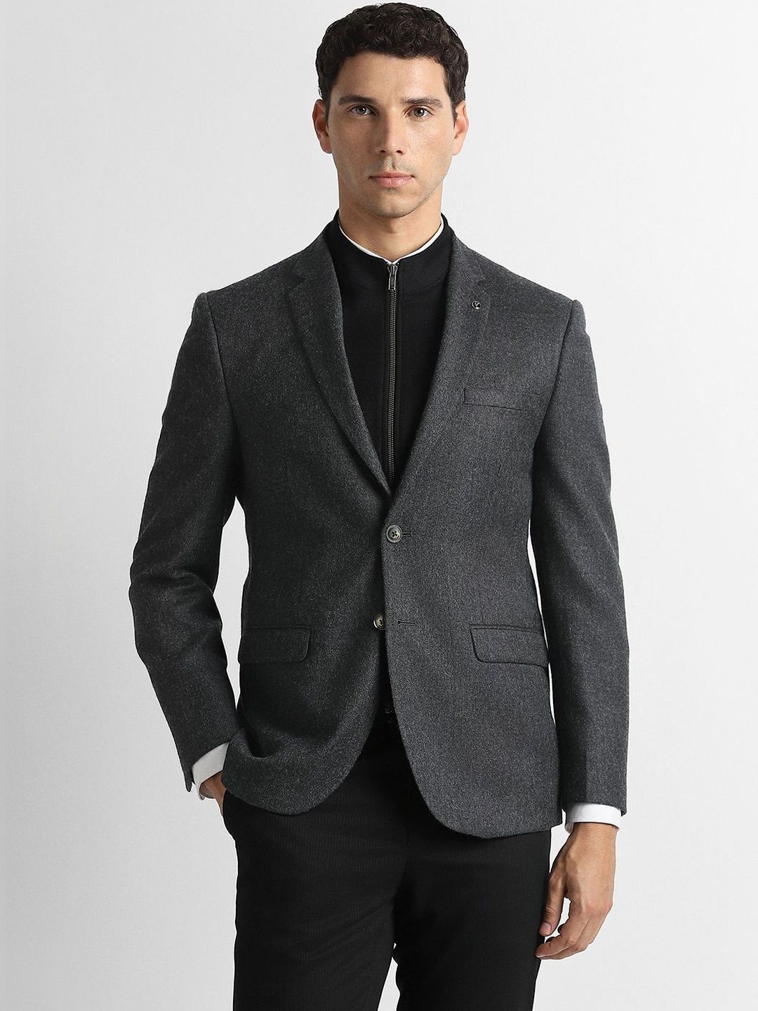 Van Heusen Notched Lapel Single-Breasted Slim Fit Formal Blazers-picture-22