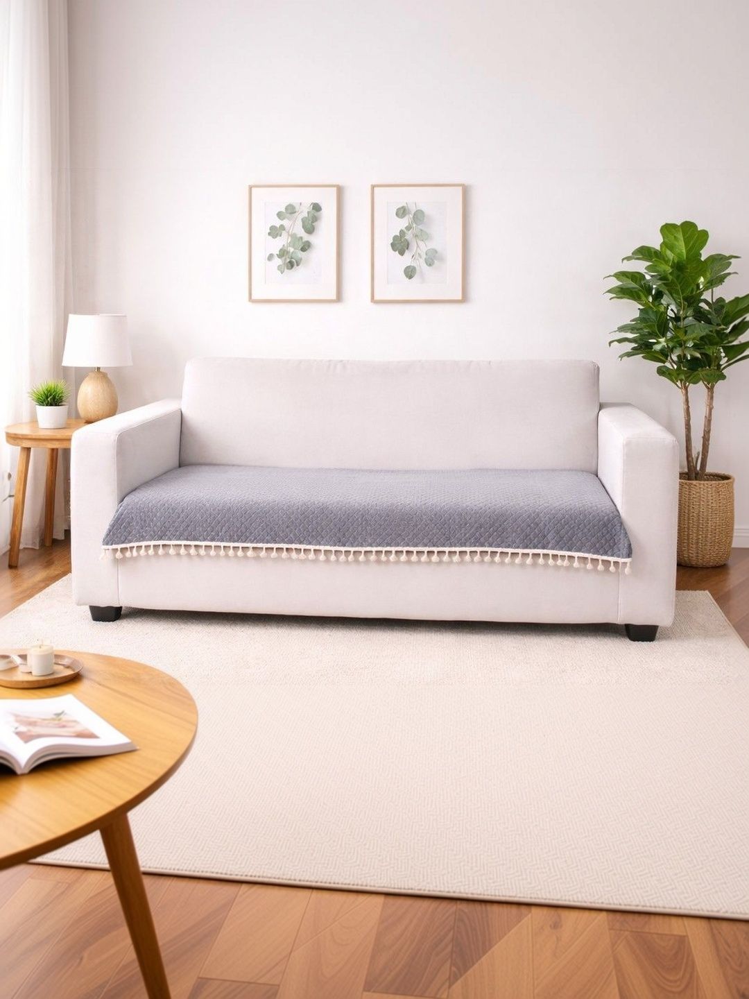 Bajo's Grey & Grey 1 Piece Sofa Cover-image-47