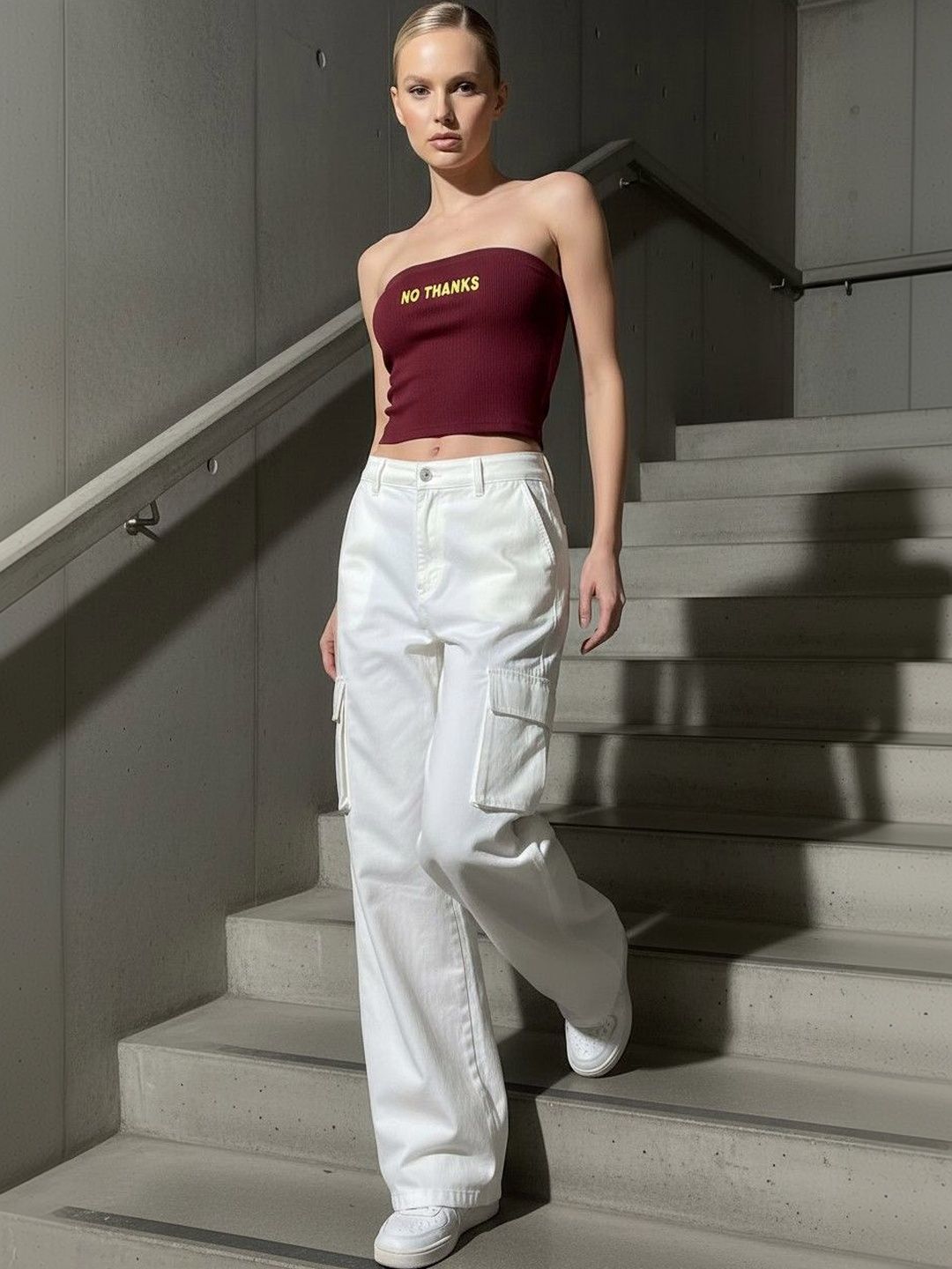 R.Code by The Roadster Life Co. Cotton Tube Crop Top view 2