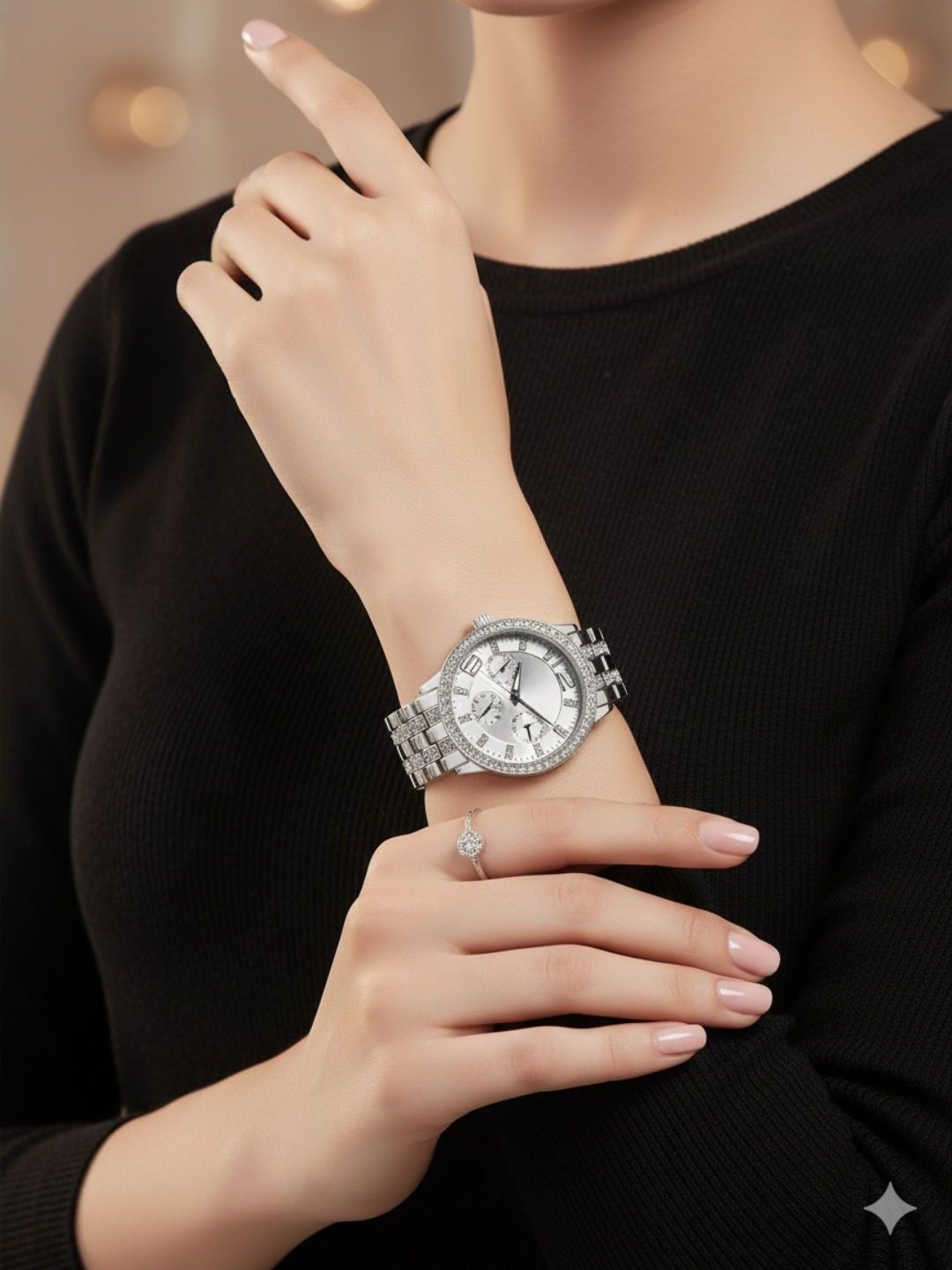 FIMBUL Women Dial & Stainless Steel Bracelet Style Straps Analogue Multiple Time Zone Watch WATCH-SILVER-05-picture-38