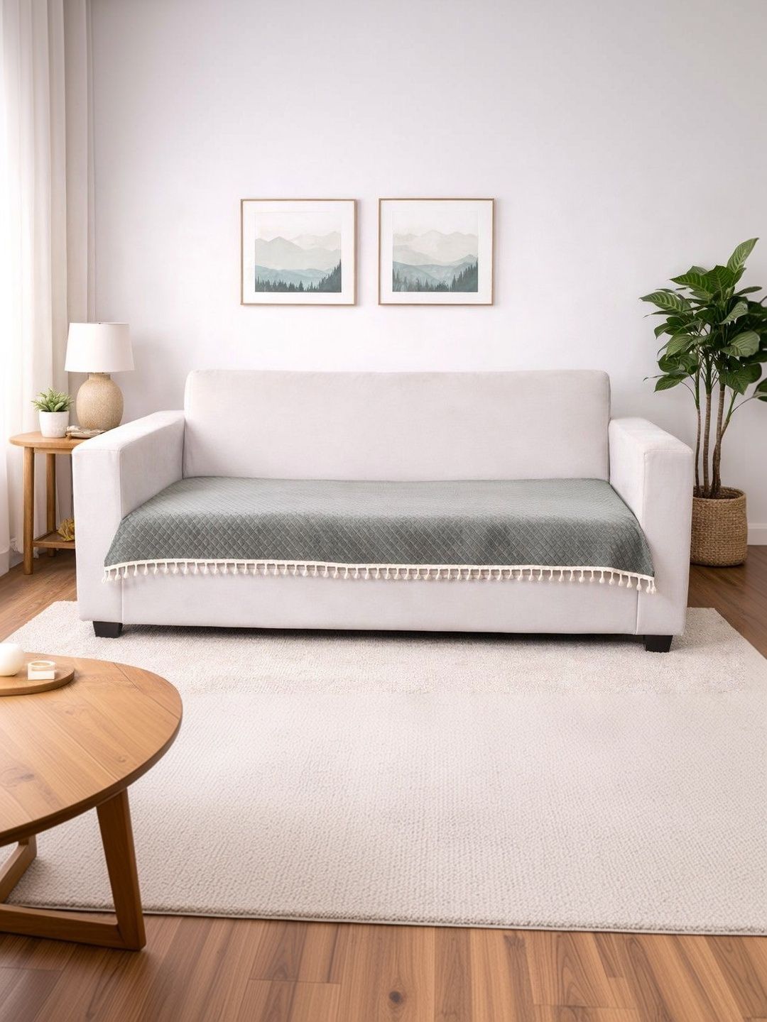 Bajo's Grey & Grey 1 Piece Sofa Cover-image-46