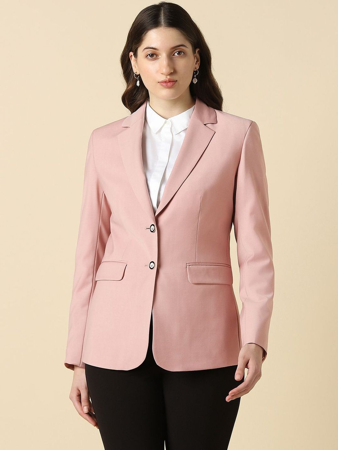Allen Solly Woman Notched Lapel Single-Breasted Formal Blazers-picture-32