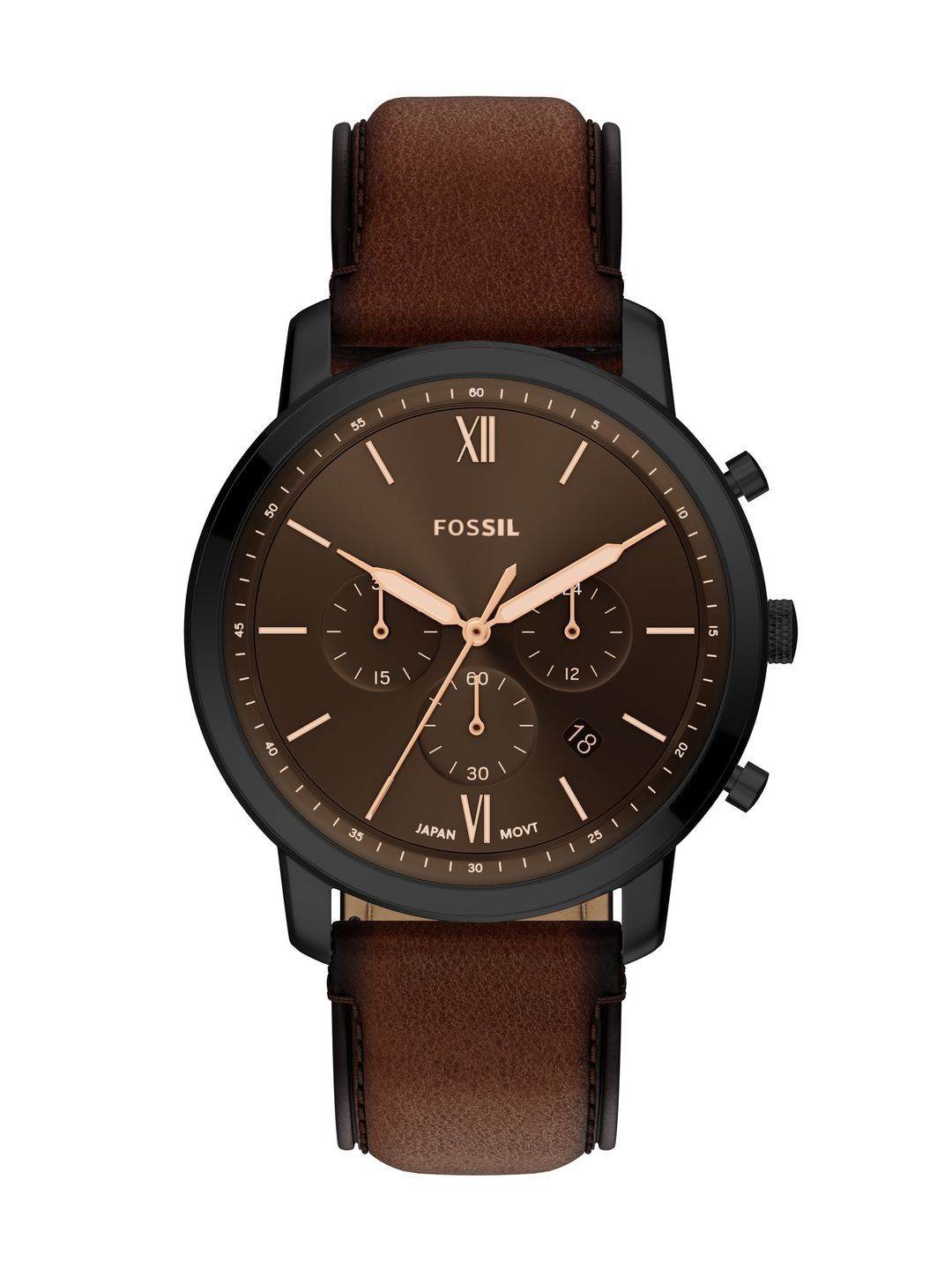 Fossil Men Dial & Leather Straps Analogue Chronograph Watch FS6163-image-13
