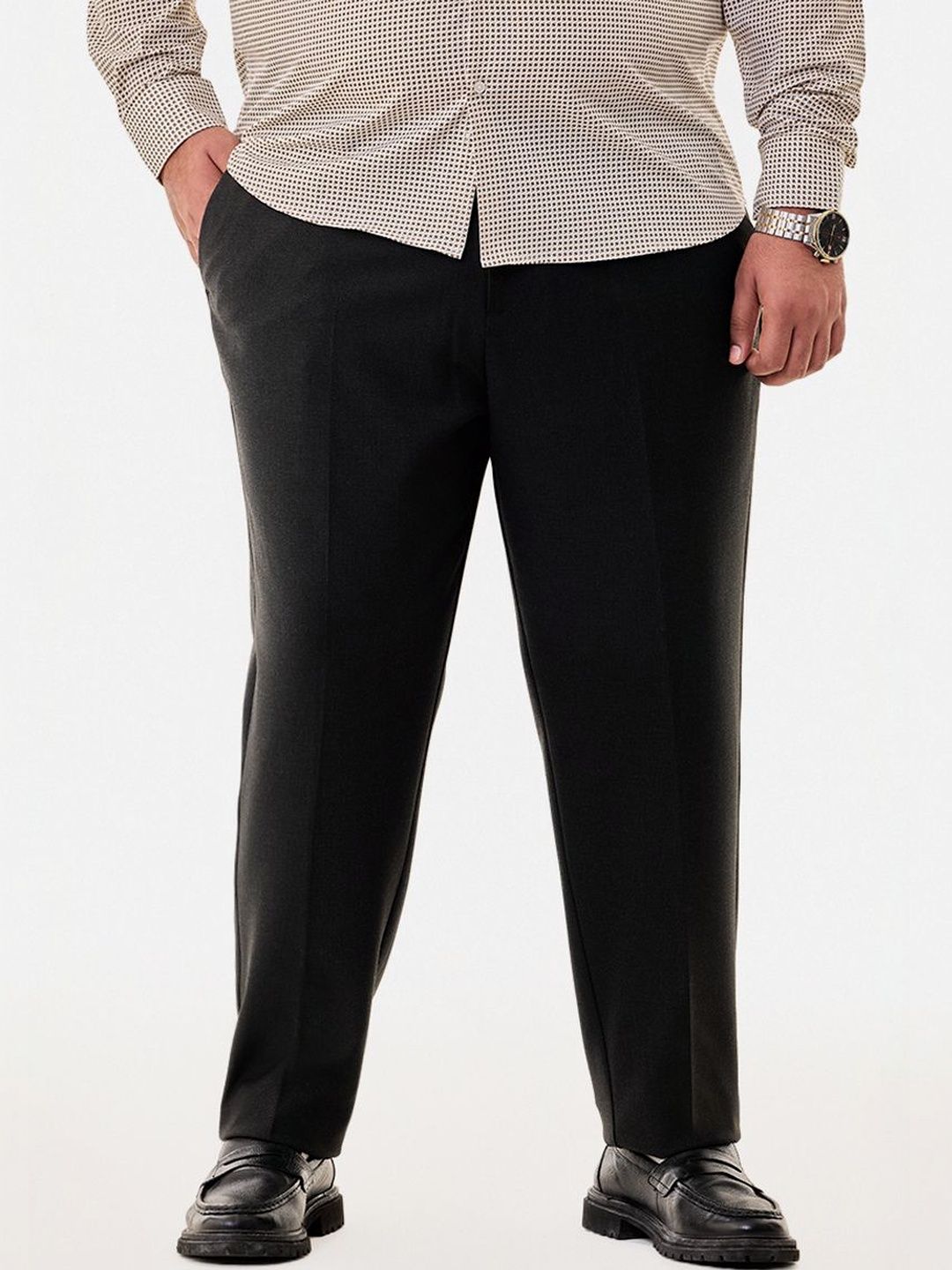 Snitch Charcoal Mid-Rise Regular Fit Trouser-picture-44