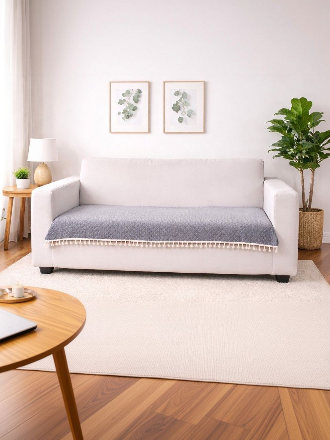 Aura Grey & Grey 1 Piece Sofa Cover-picture-36