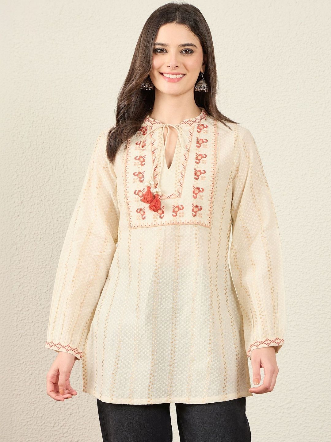 Anouk Geometric Embroidered Thread Work Thread Work Kurti-picture-28