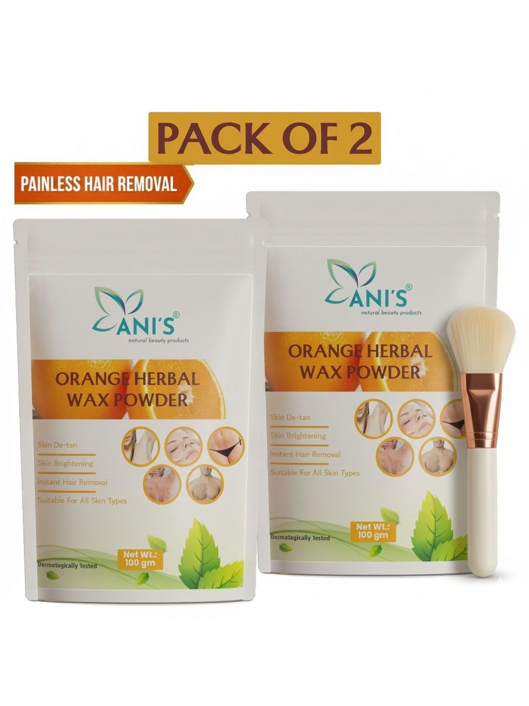 ANI'S Set Of 2 Orange Herbal Wax Powder - 100 g Each-picture-10