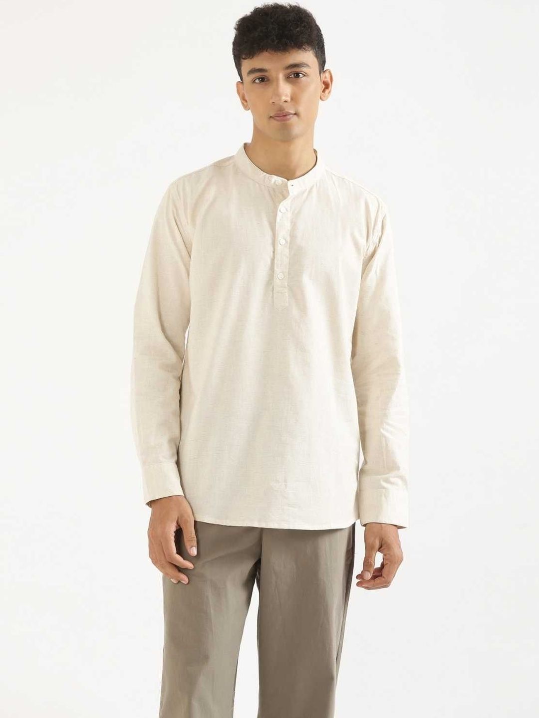 SAADAA Men Geometric Yoke Design Thread Work Pathani Kurta-picture-39