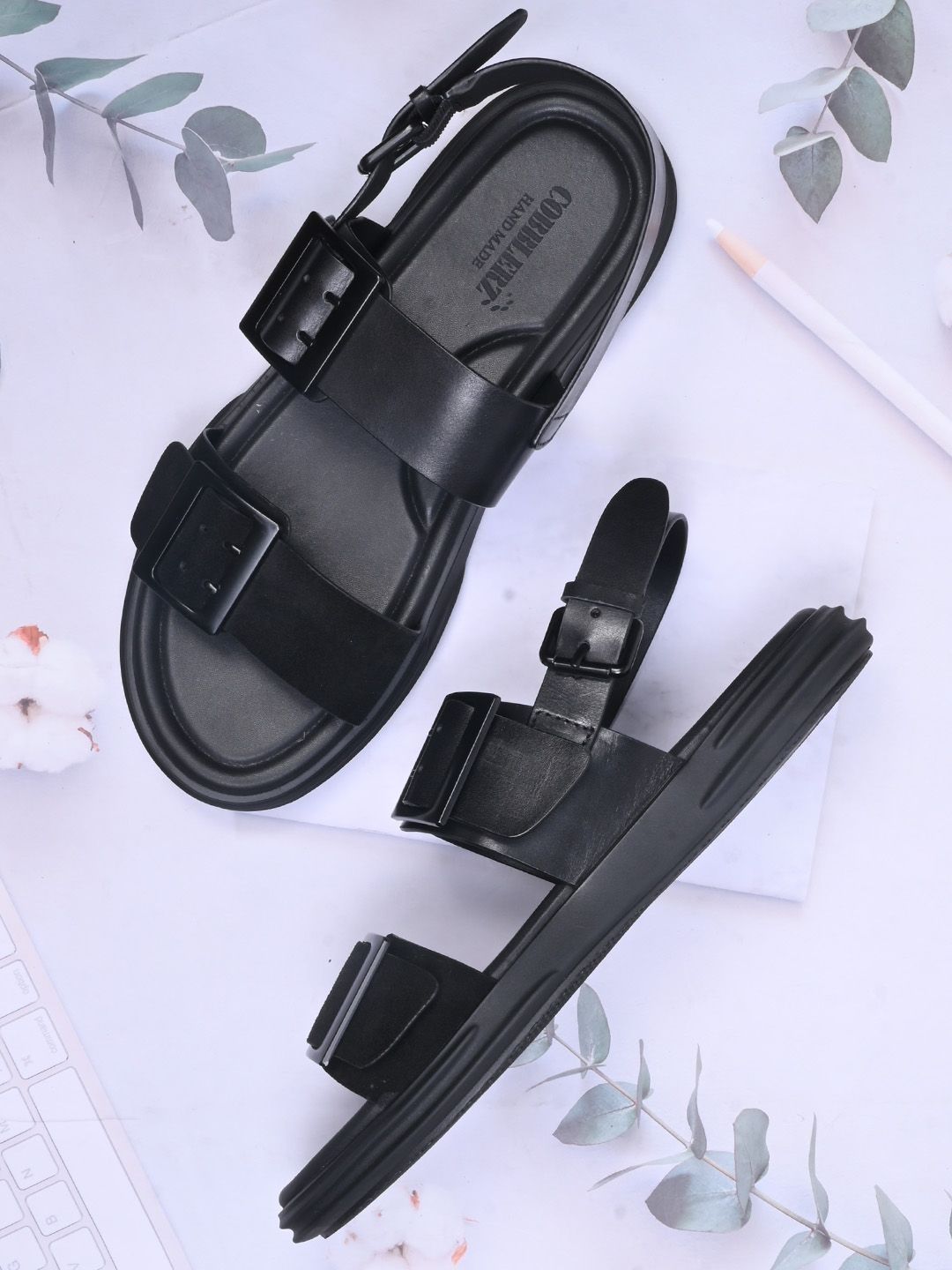 Cobblerz Men Leather Comfort Sandals-image-12