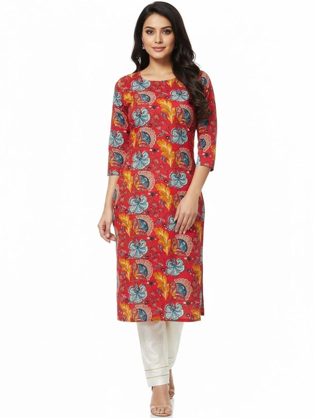 JANKHANA Women Tribal Printed Sequinned Crepe Kurta-picture-13