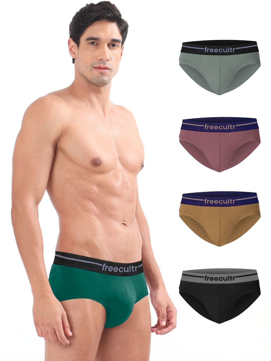 FREECULTR Pack of 5 Mid-Rise Basic Briefs-picture-18