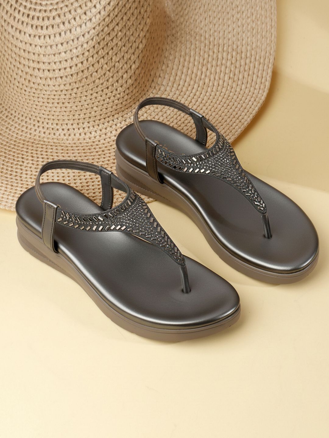 DressBerry Embellished Wedge Sandals-picture-21