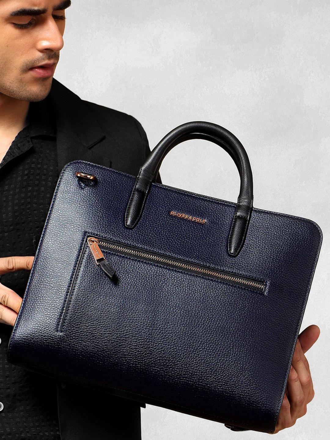 OLIVES&GOLD Men Textured Laptop Bag-picture-30